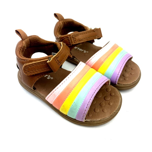 Carter's Baby Sandals Size 4 Girls Shoes Adjustable Strap Multicolor Children - Picture 1 of 7